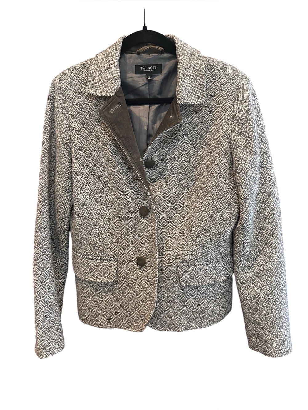 Talbots Heritage Gray Textured Blazer Jacket Size 10 / Classic / Career/  Office